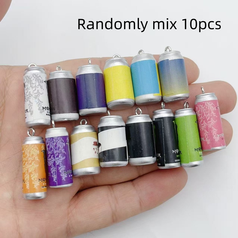 Resin Art For Sale - 10 Stück Mini-Simulations-Getränkedosen-Harzanhänger, bunte Nachbildungen von