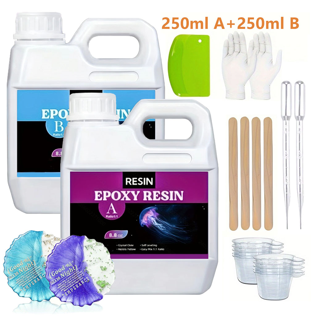 Resin Art And Jewelry - 125ml/250ml Kristallklares Gießharz-Set, blasenfreies Epoxidharz für