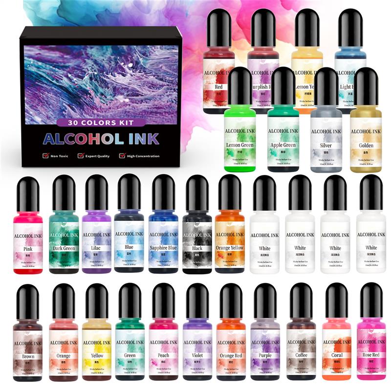 Resin Pigment Alcohol Ink - 1 Set Kunsttinte Alkohol Epoxidharz Pigment