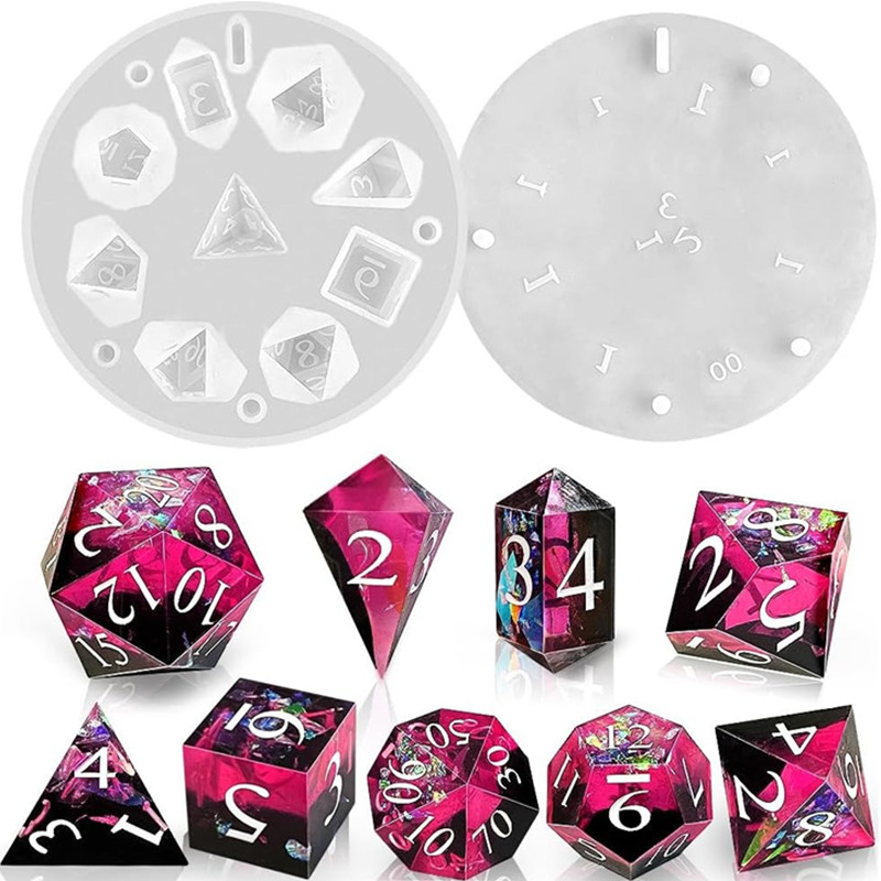Resin Art Mould - DIY DND Sharp Edge Würfel Silikonform