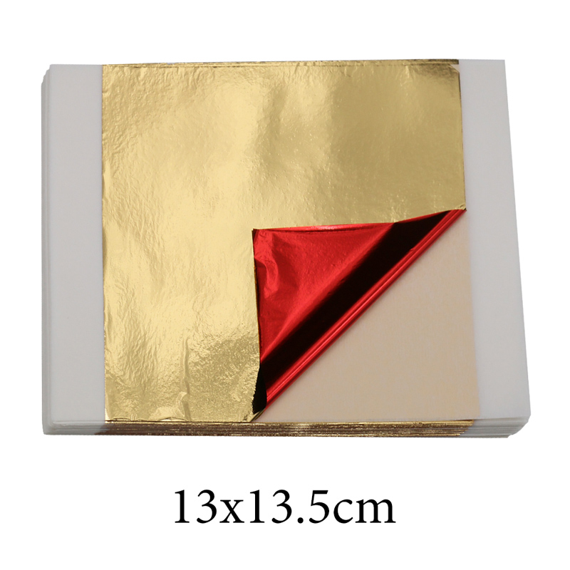 Resin Art For Anniversary Gift - 100 Stück Imitationsgoldfolienblätter 14cm Rote Rückseite