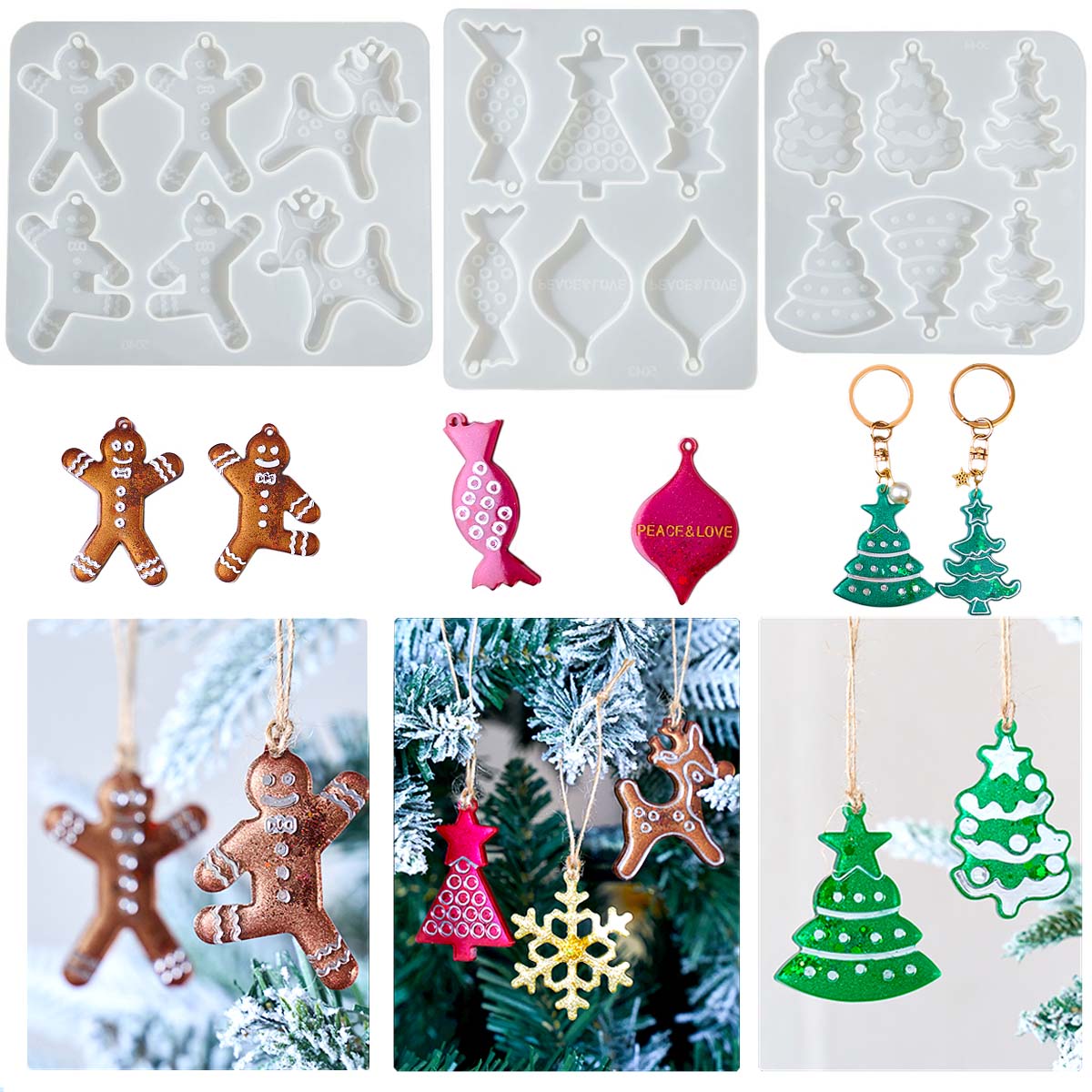 Resin Art Mould - Weihnachten Serie Ohrringe Anhänger Silikon Form