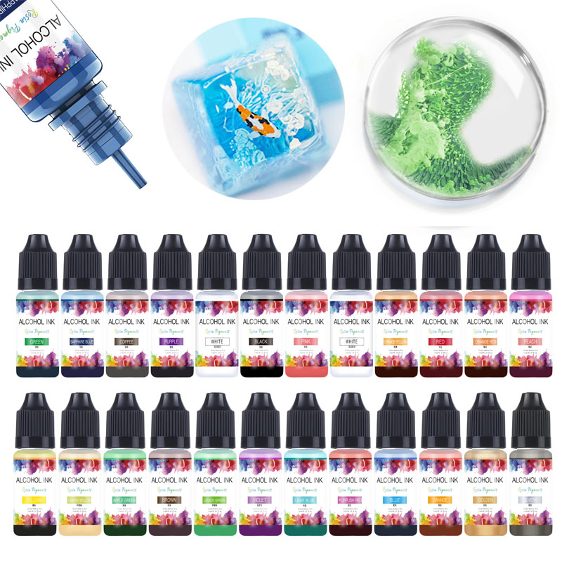 Resin Pigment Alcohol Ink - 10 ml Kunsttinte Alkoholharzpigment Flüssiger Farbstoff