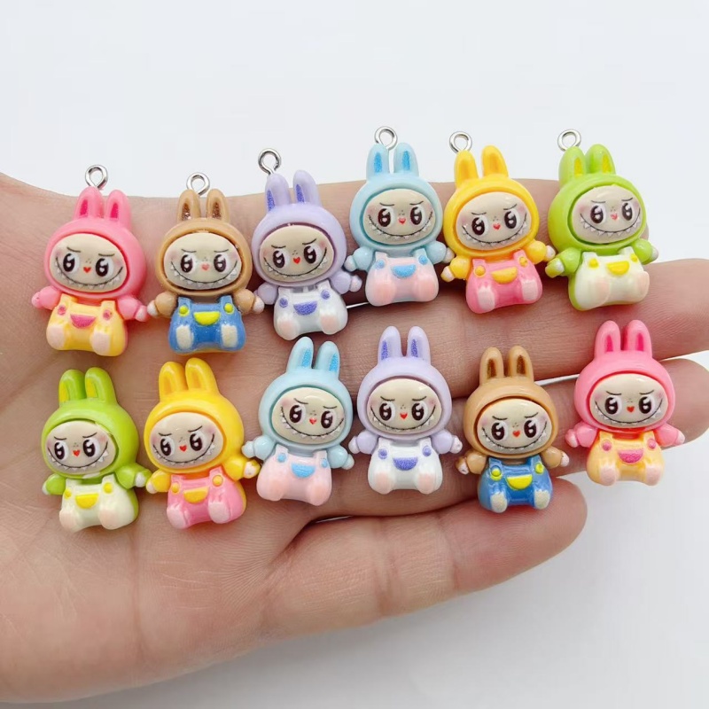Resin Art For Sale - 10 Stück Kawaii Hasen-Erdbeerhaus Harz-Anhänger, Niedliche