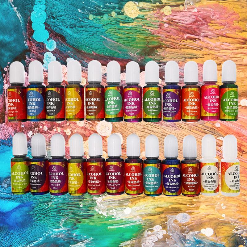 Resin Pigment Alcohol Ink - 24 farbe 10ml Kunst Tinte Alkohol