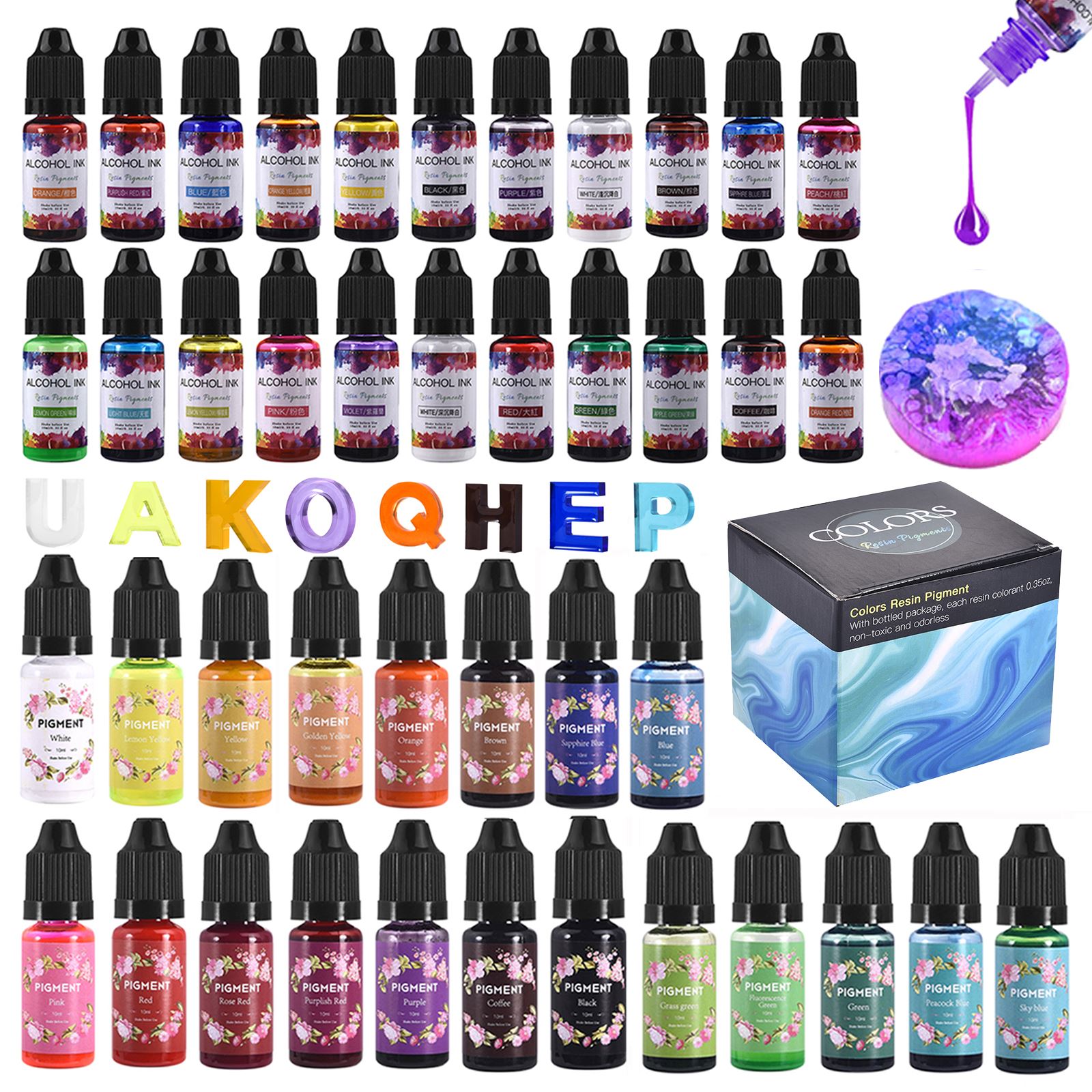 Resin Pigment Alcohol Ink - 1 Set Harz Pigment Kit Kunst