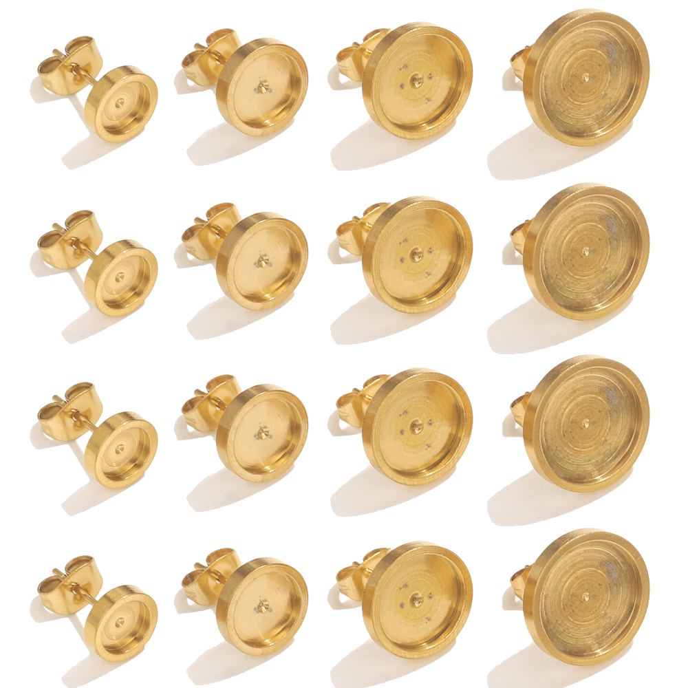 Resin Art For Sale - 10 Stück Edelstahl Gold Ohrring Ohrstecker