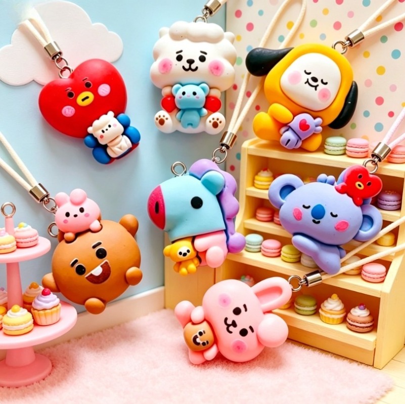 7 Stück BT21 Harz-Cartoon-Anhä – Resin Art For Sale Bewertung und Preis