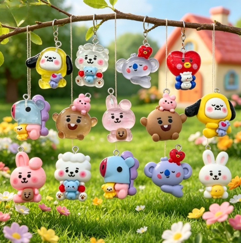 7 Stück BT21 Harz-Cartoon-Anhä – Resin Art For Sale Bewertung und Preis