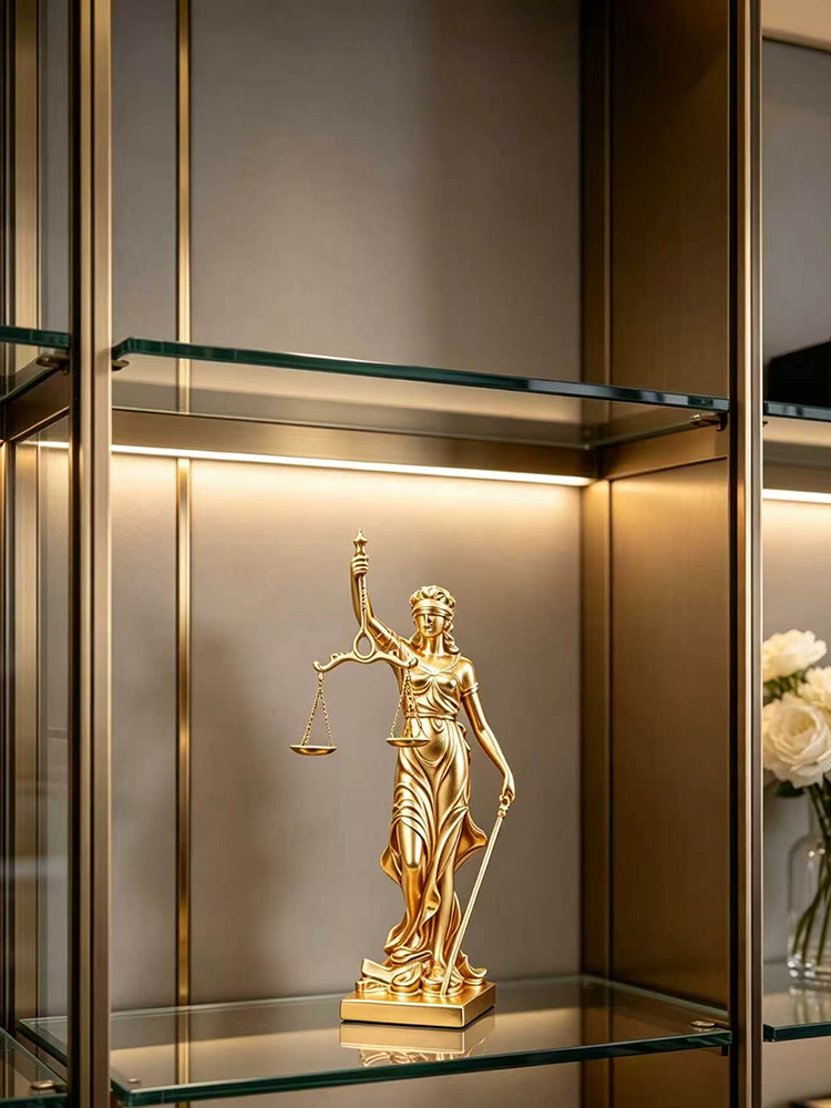 Luxuriöse Goldene Justizstatue – Resin Art For Anniversary Gift Bewertung und Preis