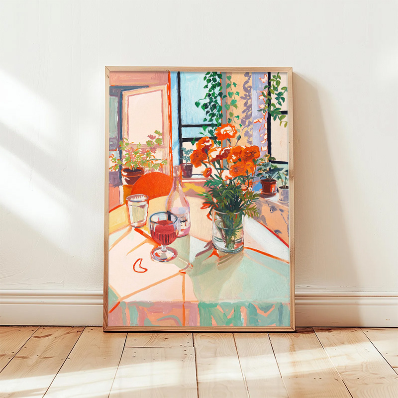 Buntes impressionistisches Wan – Resin Art Dining Table Bewertung und Preis